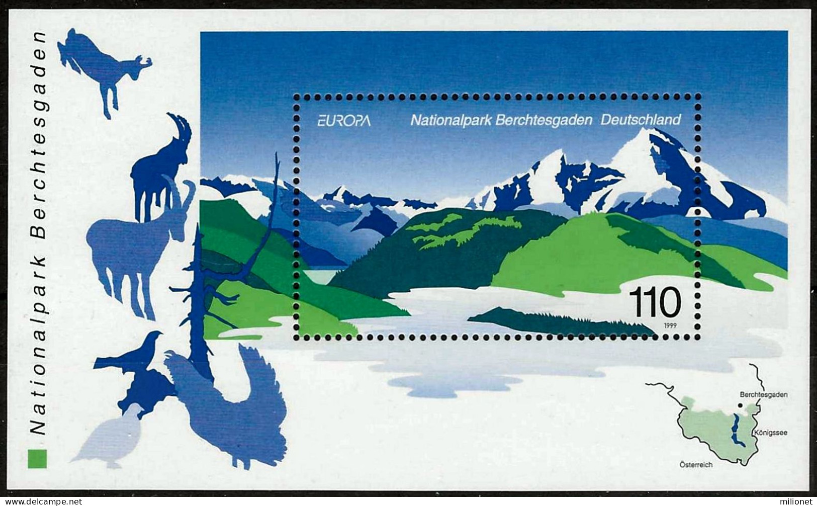 SALE!!! ALEMANIA GERMANY ALLEMAGNE DEUTSCHLAND 1999 EUROPA CEPT National Reserves & Parks S/S Souvenir Sheet MNH ** - 1999