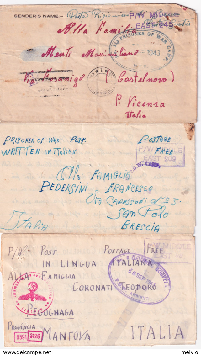 1941-SEI (6) BIGLIETTI FRANCHIGIA Da Prigionieri Di Guerra Italiani In Egitto (C - Marcofilía