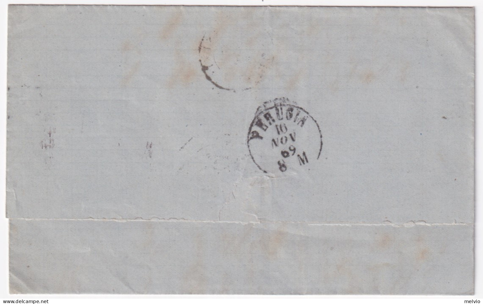 1869-ASSISI/UMBRIA C 2+punti (15.9) Su Busta Affrancata C.20 Tir. Londra - Marcophilie