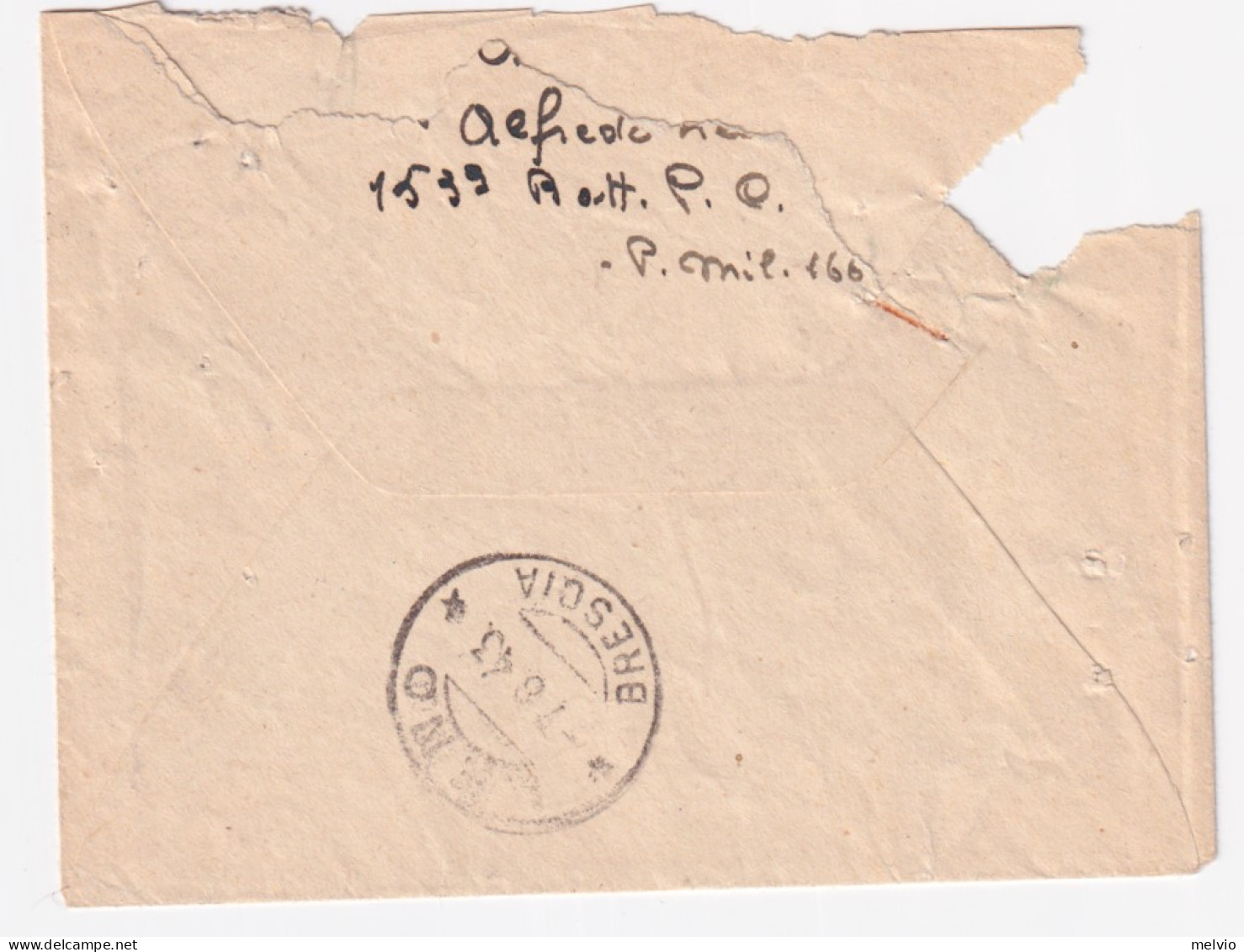 1943-Posta Militare N. 166 C.2 (31.7) Su Busta Affr. - Poststempel