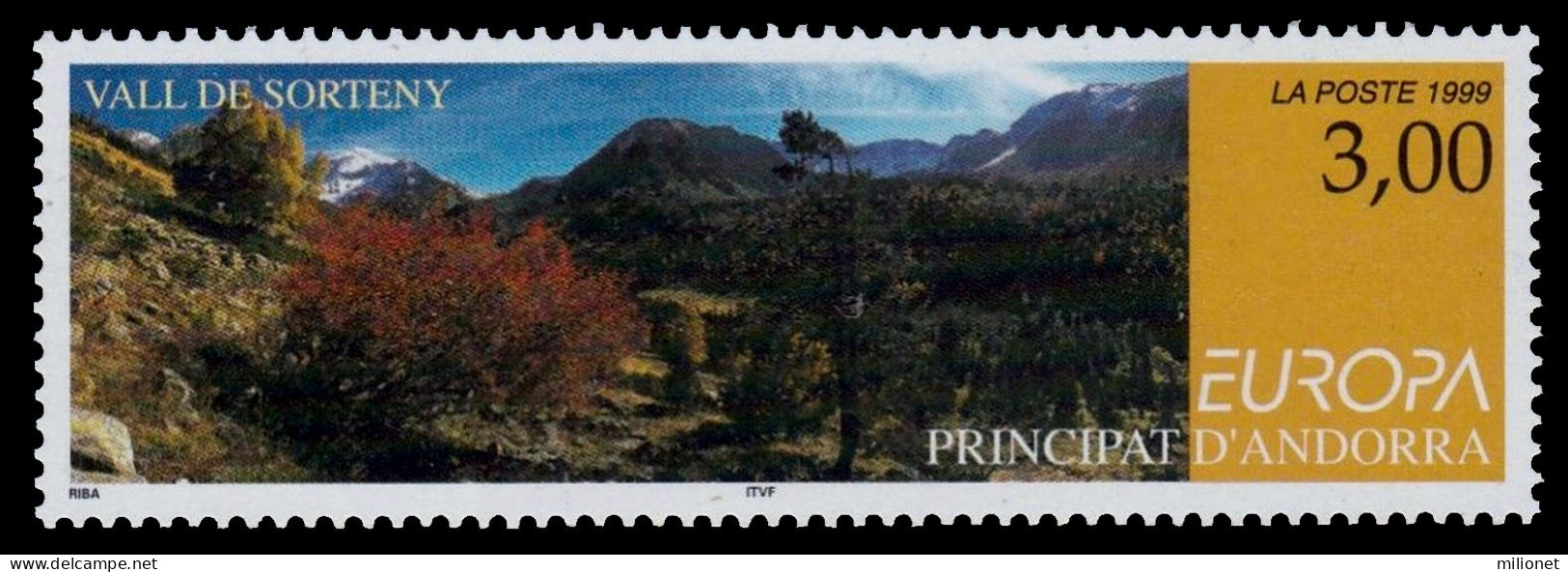 SALE!!! FRENCH ANDORRA ANDORRE 1999 EUROPA CEPT National Reserves & Parks 1 Stamp Set MNH ** - 1999