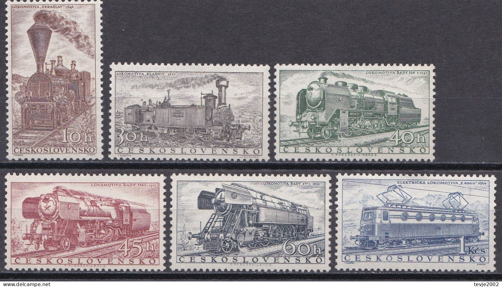 Tschechoslowakei CSSR 1956 - Mi.Nr. 988 - 993 - Postfrisch MNH - Eisenbahnen Railways Lokomotiven Locomotives - Trains