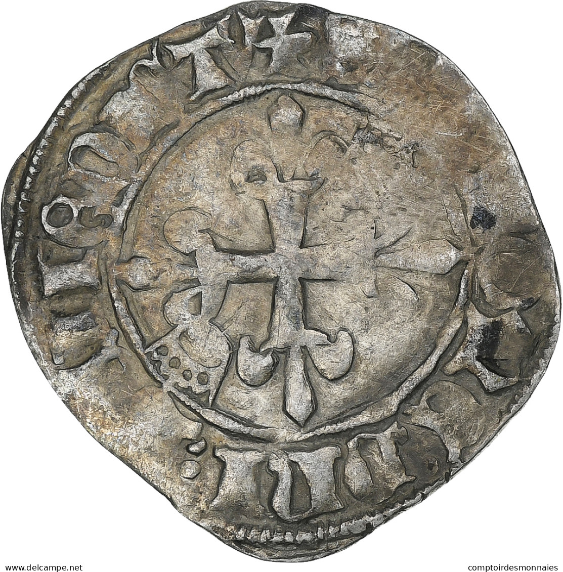 France, Charles VI, Florette, 1417-1422, Atelier Incertain, Billon, TB+ - 1380-1422 Karl VI. Der Vielgeliebte