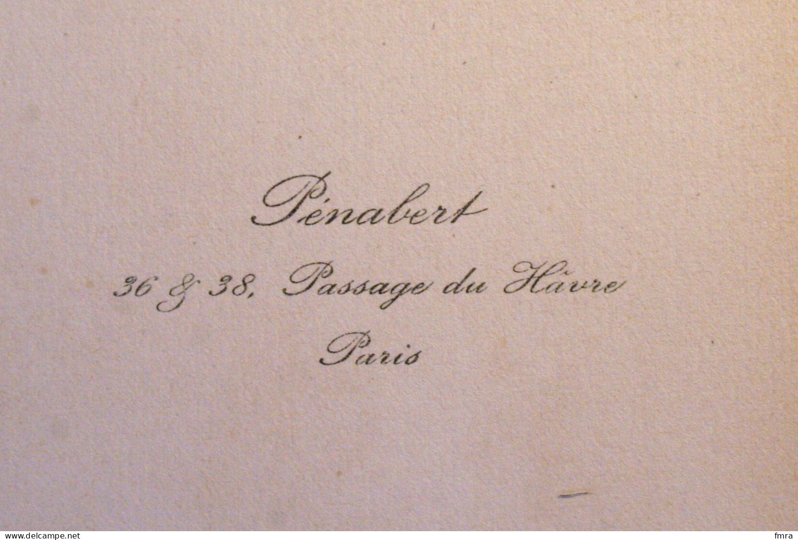 Grande Belle Photo Ancienne De PENABERT Photographe à Paris ** Voir 2 Scans ** /GP36 - Non Classés