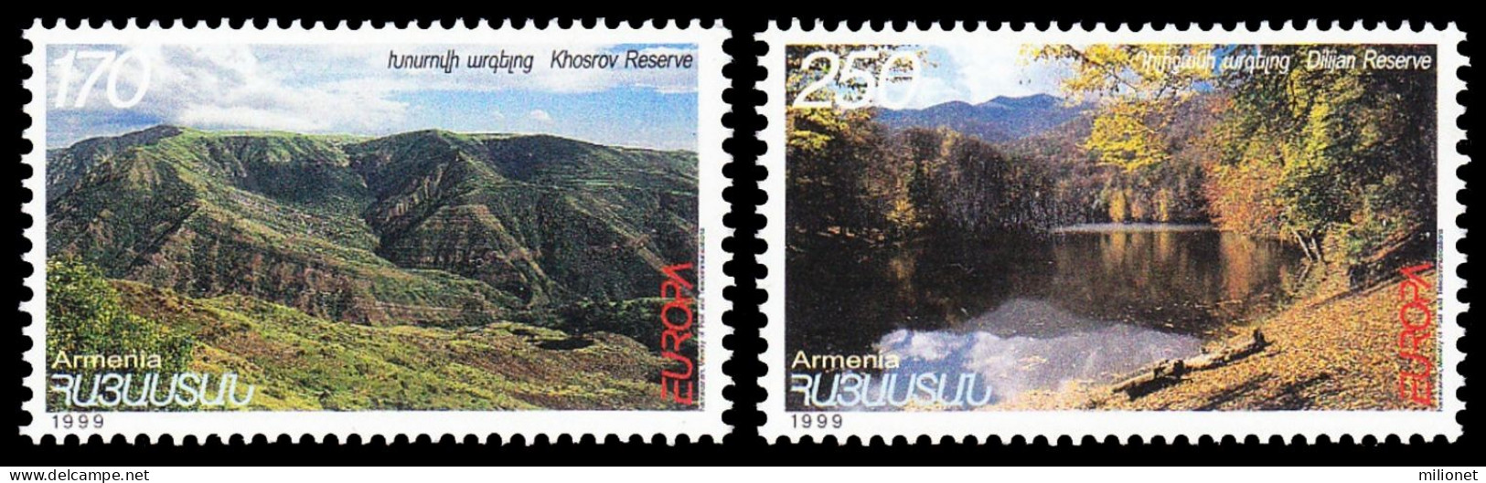 SALE!!! ARMENIA ARMENIE ARMENIEN 1999 EUROPA CEPT National Reserves & Parks 2 Stamps Set MNH ** - 1999