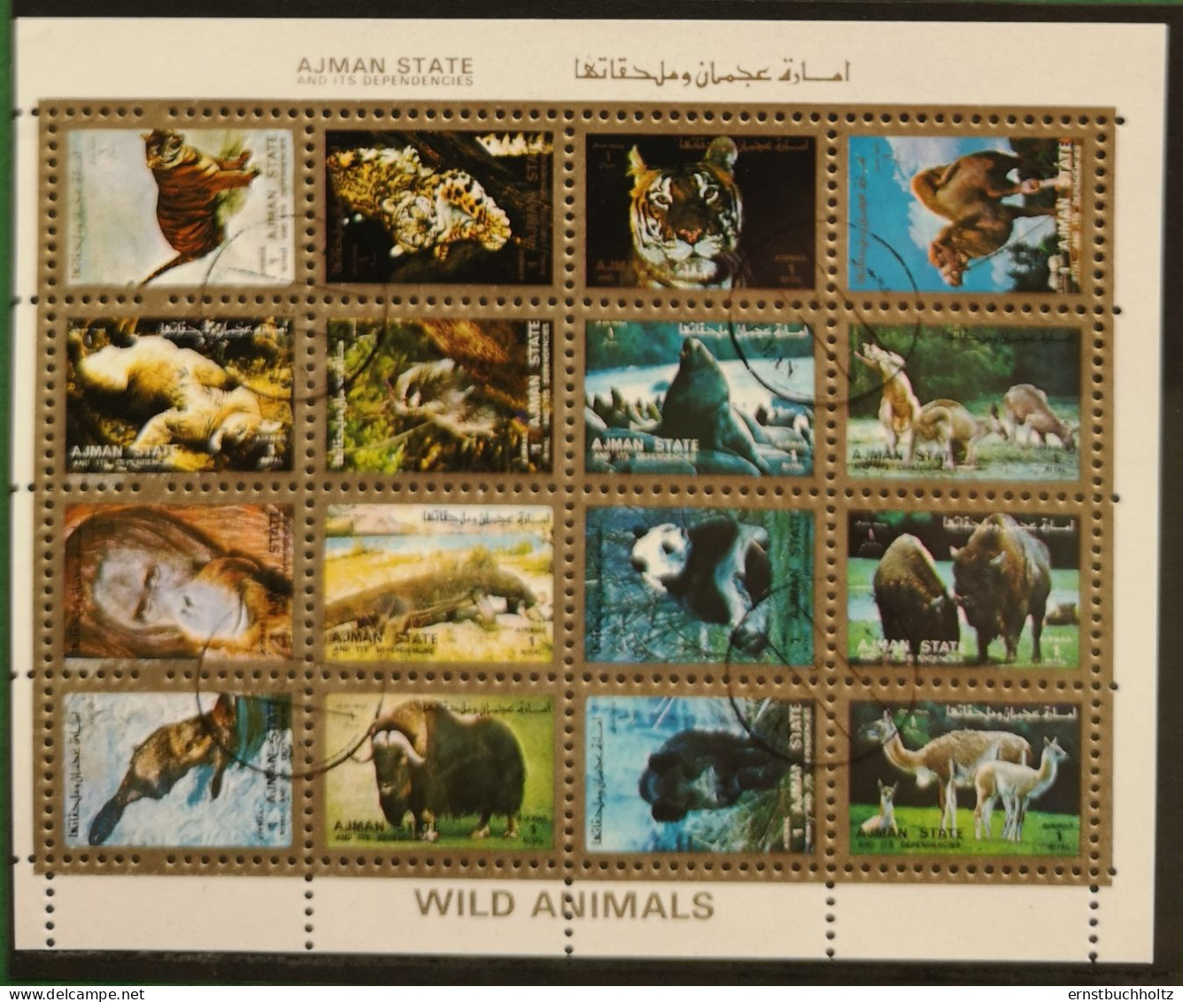 Ajman State 1973 Michel-Nr. 2829A - 2844A° Gest. Animals Kpl. Kleines Format - Adschman