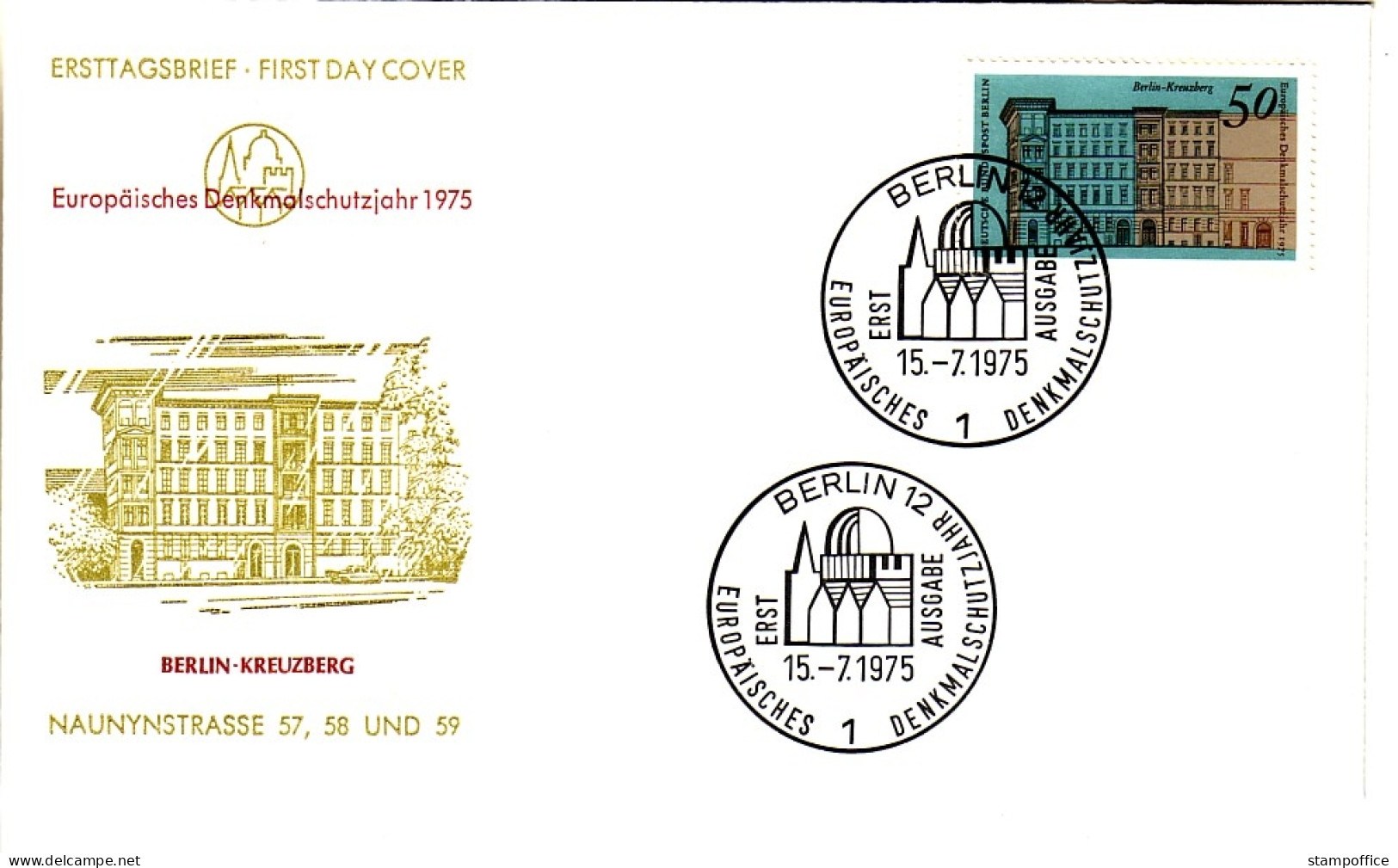 BERLIN MI-NR. 508 FDC MITLÄUFER DENKMALSCHUTZJAHR 1975 - Idées Européennes