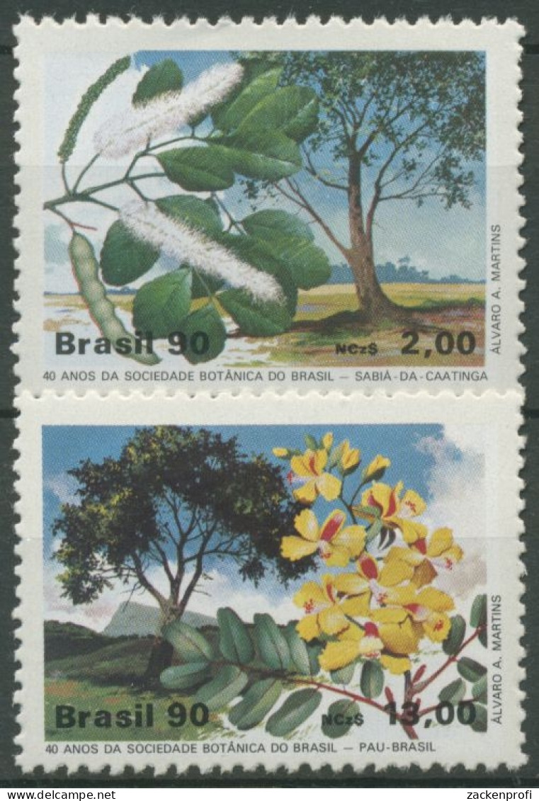 Brasilien 1990 40 Jahre Botanische Gesellschaft Bäume 2340/41 Postfrisch - Nuevos
