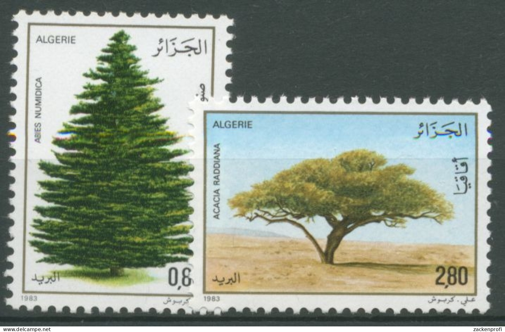 Algerien 1983 Tag Des Baumes Tanne Schirmakazie 819/20 Postfrisch - Algérie (1962-...)