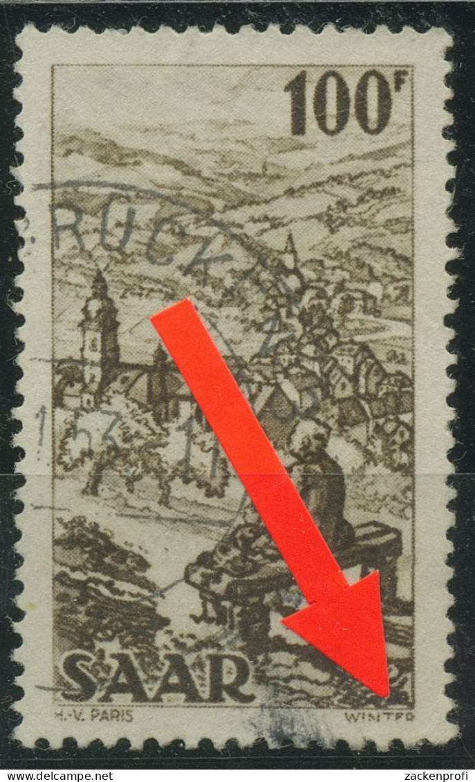 Saarland 1949 Bliestal Mit Wiebelskirchen, Mit Plattenfehler 288 II Gestempelt - Oblitérés