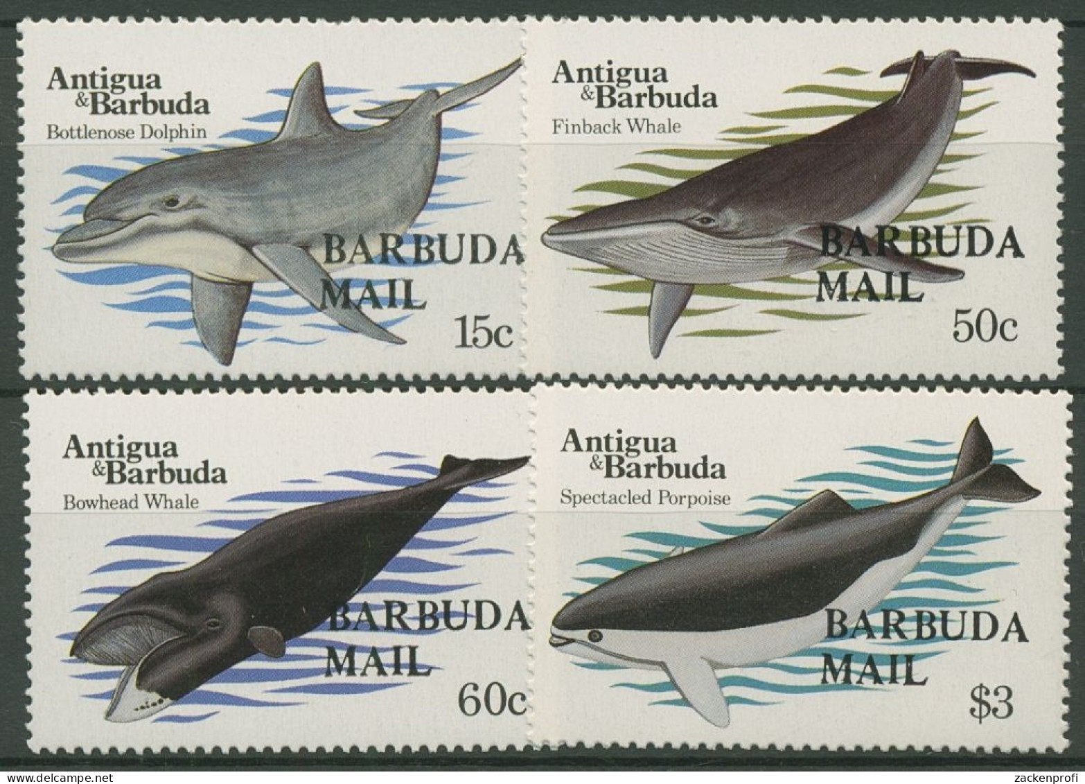 Barbuda 1983 Wale: Finnwal, Grönlandwal 663/66 Postfrisch - Antigua And Barbuda (1981-...)