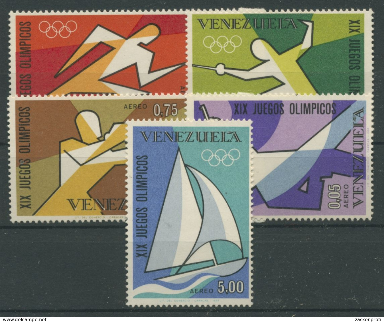 Venezuela 1968 Olympia Sommerspiele Mexiko 1747/51 Postfrisch - Venezuela