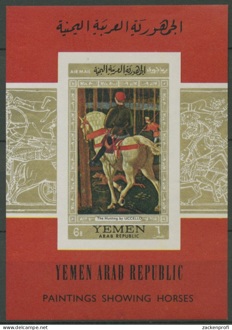 Jemen (Nordjemen) 1968 Gemälde: Die Jagd Block 73 Postfrisch (C13085) - Yémen