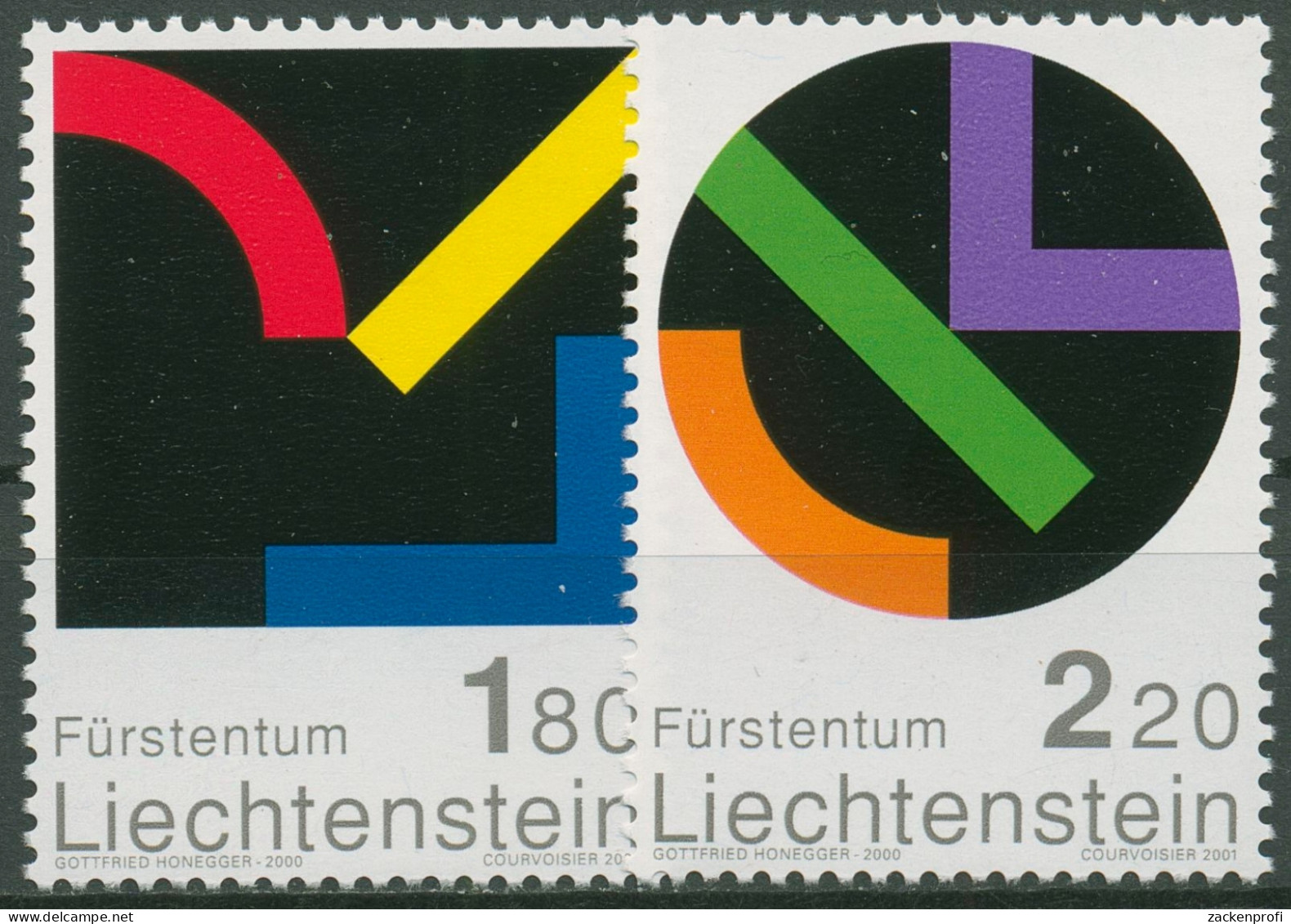 Liechtenstein 2001 Zeitgenössische Kunst Gottfried Honegger 1281/82 Postfrisch - Neufs
