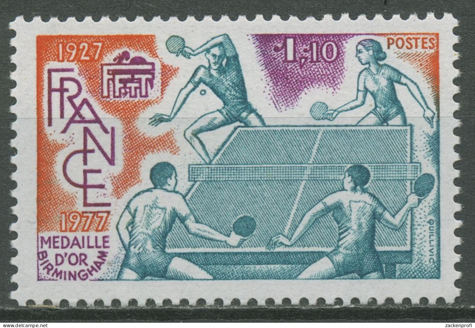 Frankreich 1977 Tischtennis 2060 Postfrisch - Nuevos