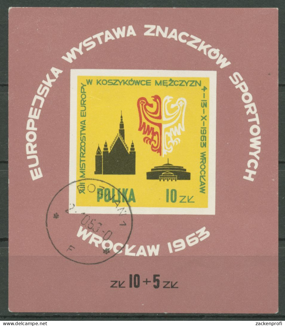 Polen 1963 Europ.Sportbriefmarken Breslau Wappen Block 30 Gestempelt (C93246) - Blocs & Feuillets