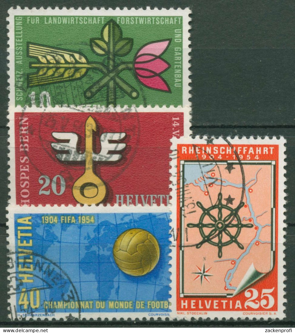 Schweiz 1954 Ereignisse Ausstellungen Fußball-WM 593/96 Gestempelt - Used Stamps