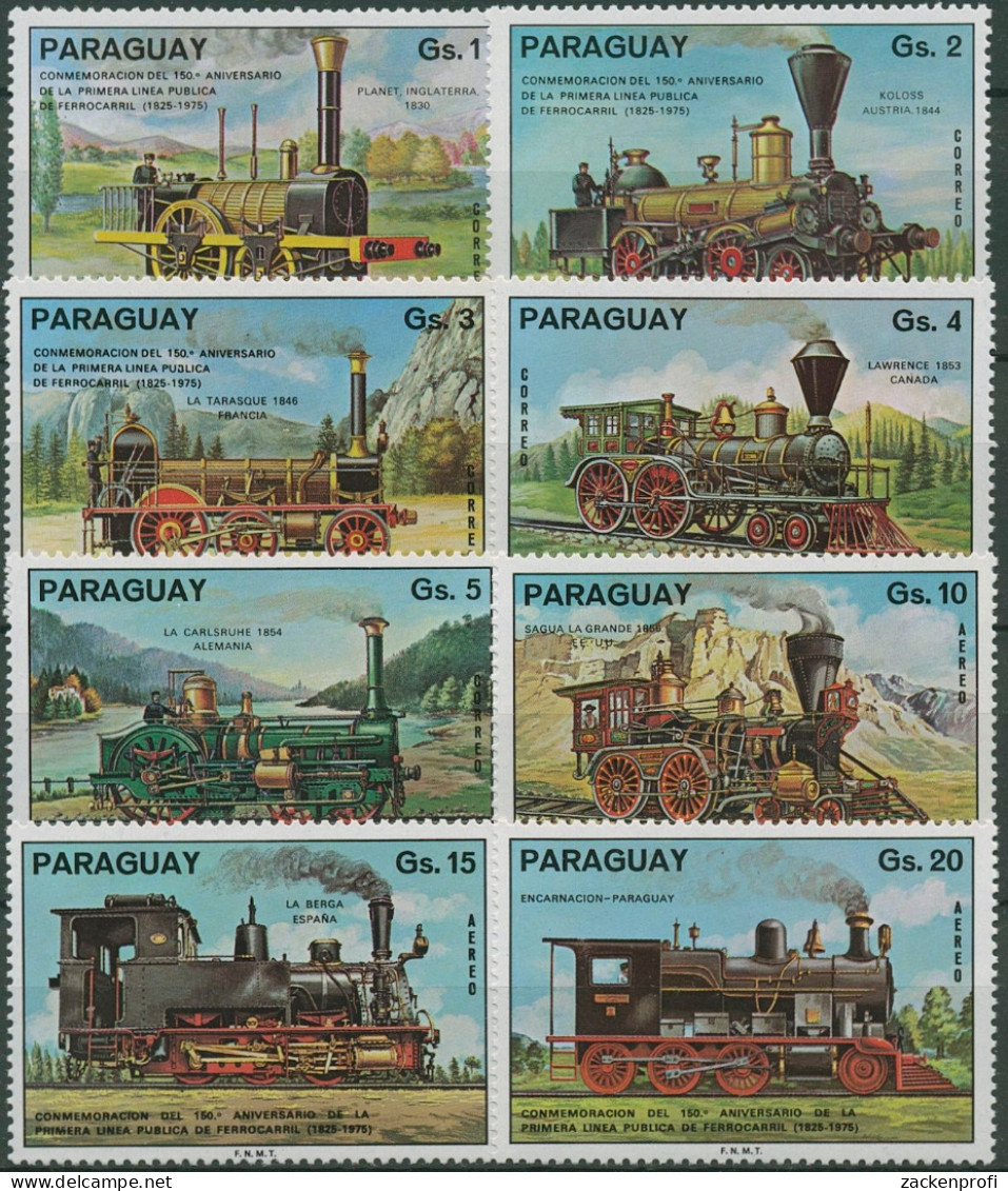 Paraguay 1976 Eisenbahnlinie Stockton-Darlington Lokomotiven 2774/81 Postfrisch - Paraguay