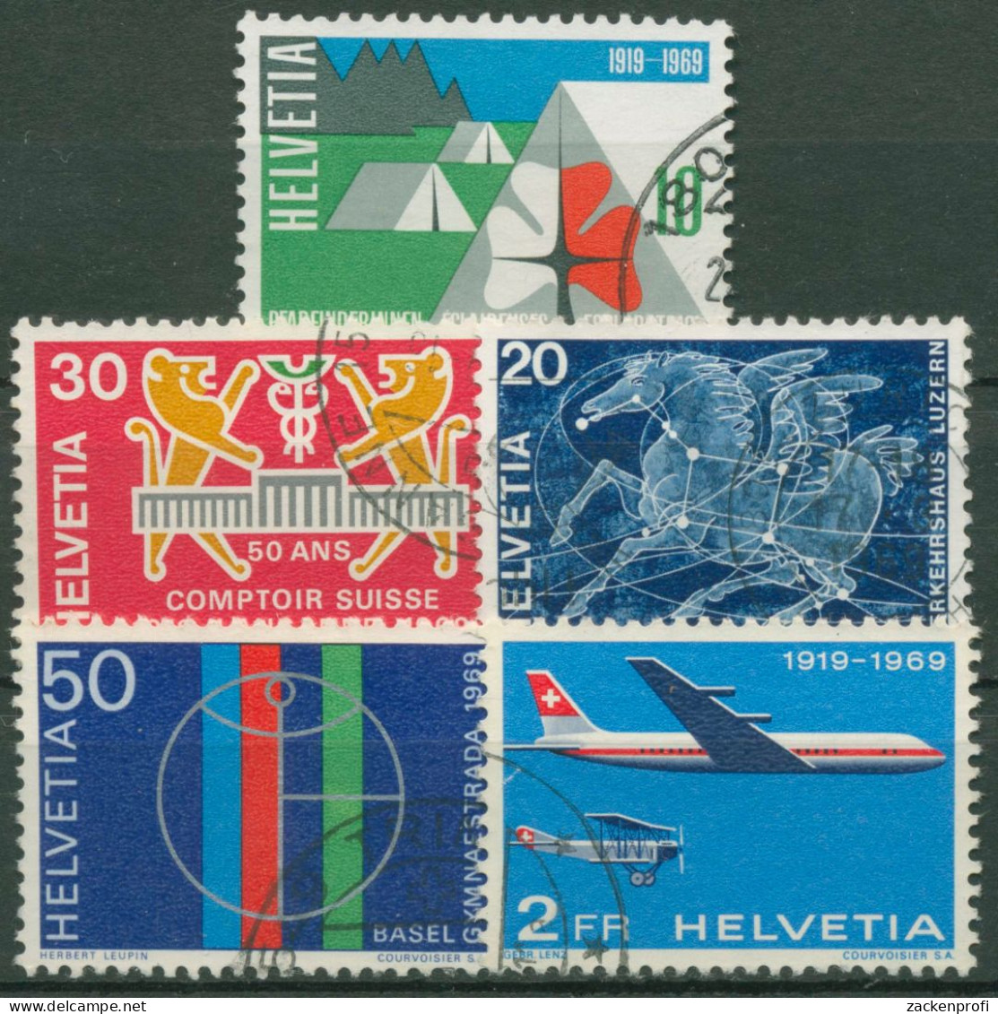 Schweiz 1969 Ereignisse Pfadfinder Planetarium Luftpost 895/99 Gestempelt - Oblitérés