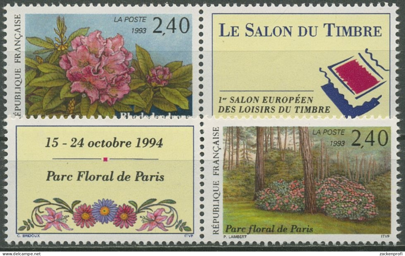 Frankreich 1993 SALON DU TIMBRE Botanischer Garten Vincennes 2994/95 Zf Postfr. - Unused Stamps