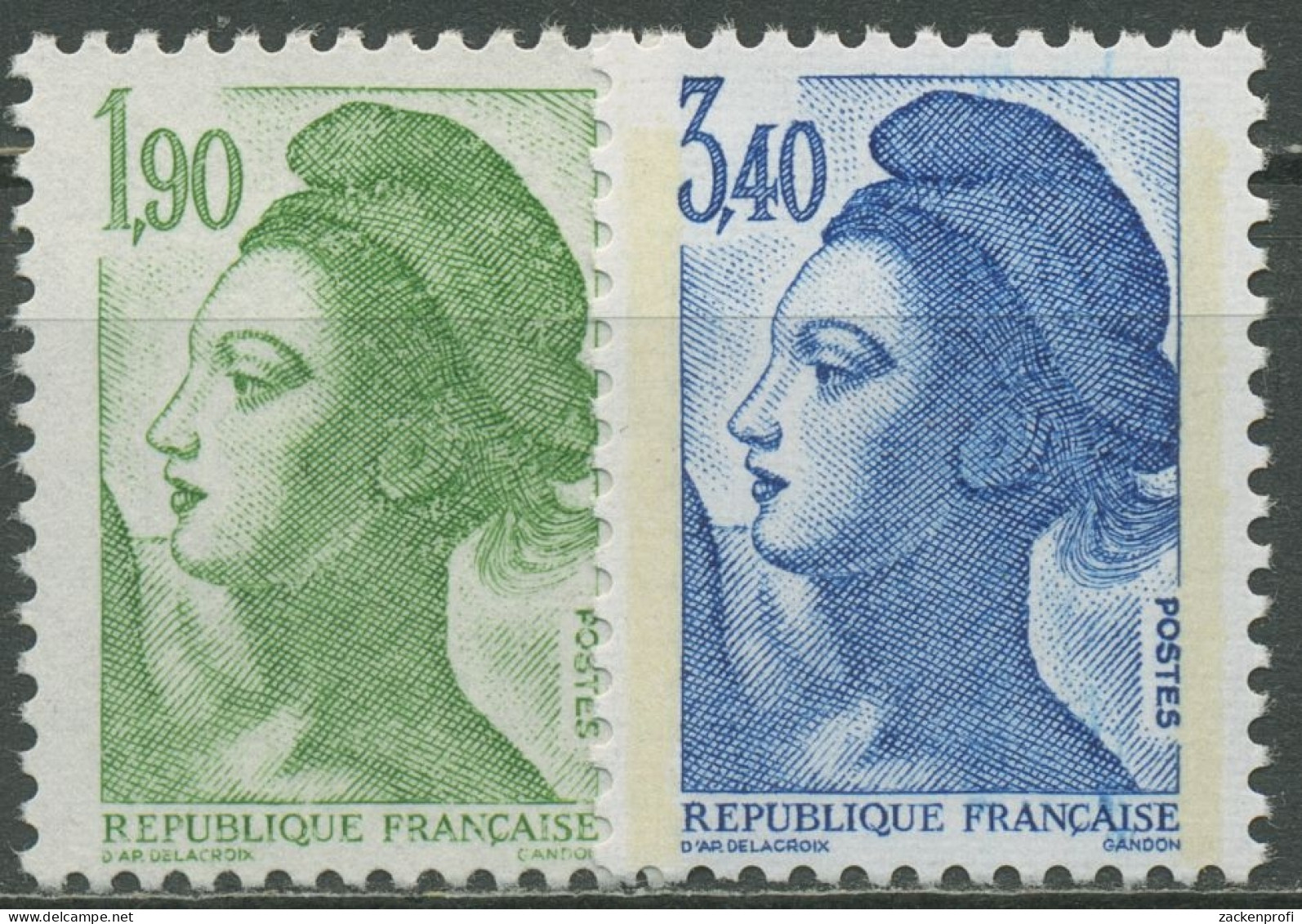 Frankreich 1986 Freimarke Liberté Gemälde Eugéne Delacroix 2558/59 A Postfrisch - Ungebraucht