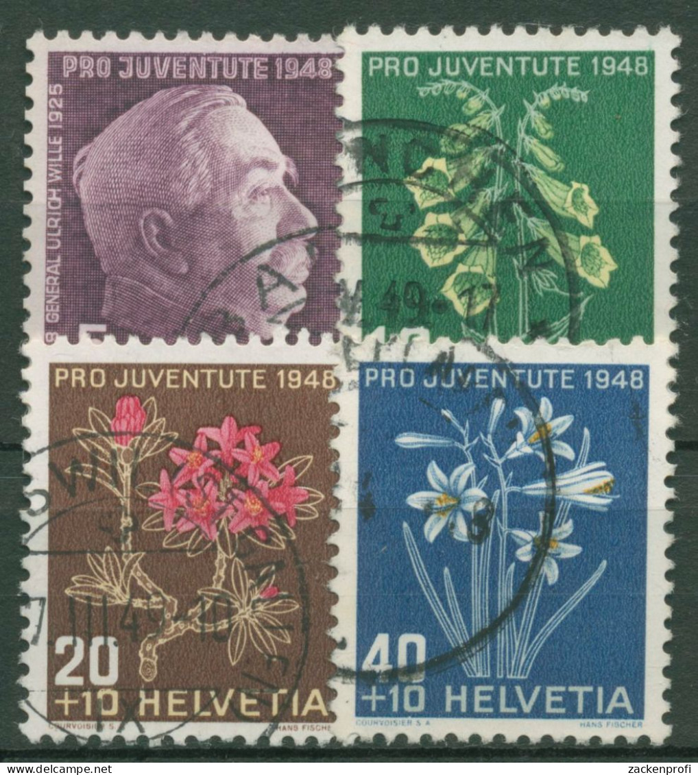 Schweiz 1948 Pro Juventute General Ulrich Wille Alpenblumen 514/17 Gestempelt - Used Stamps
