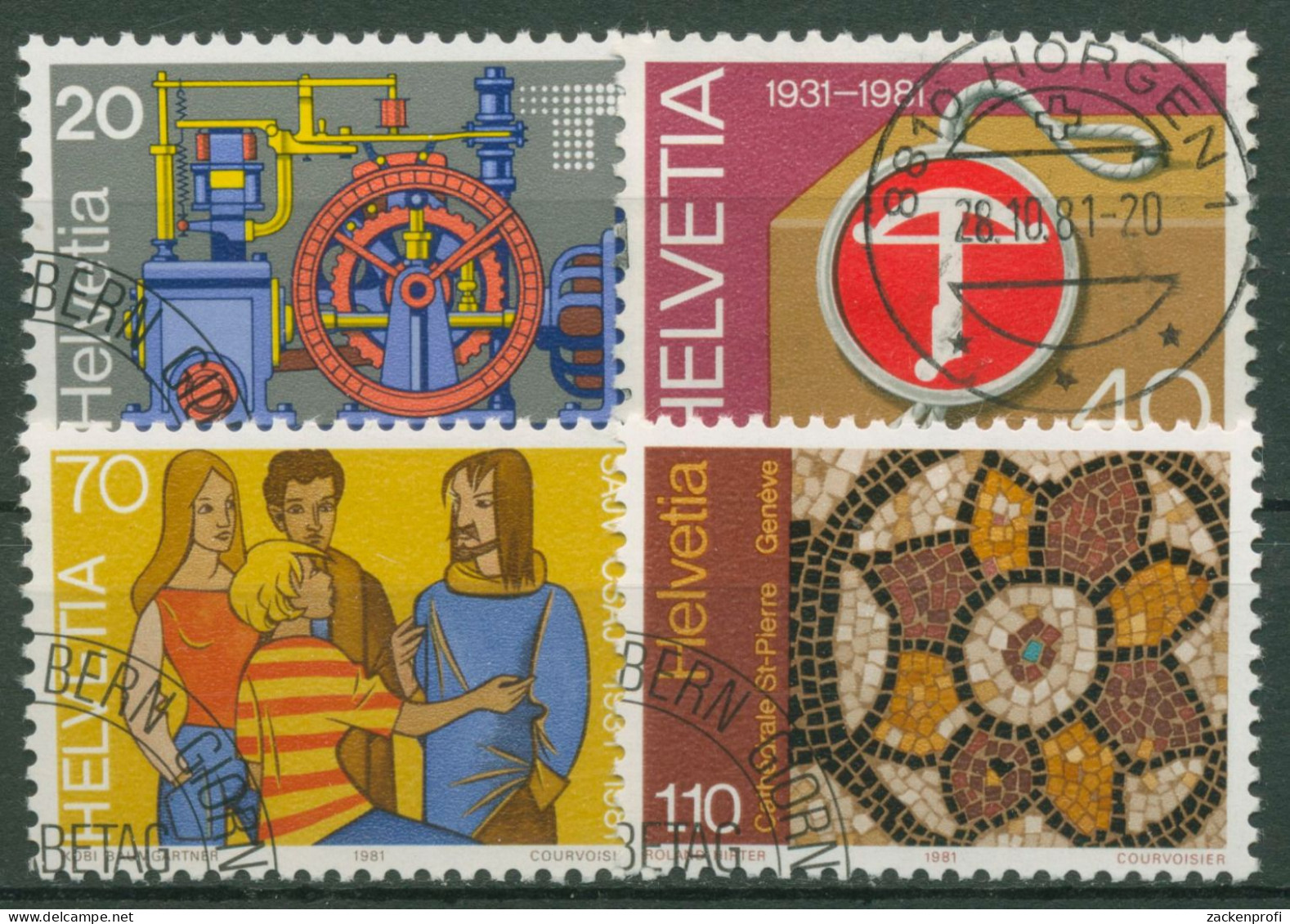 Schweiz 1981 Ereignisse Technorama Kathedrale St.Pierre Genf 1206/09 Gestempelt - Used Stamps
