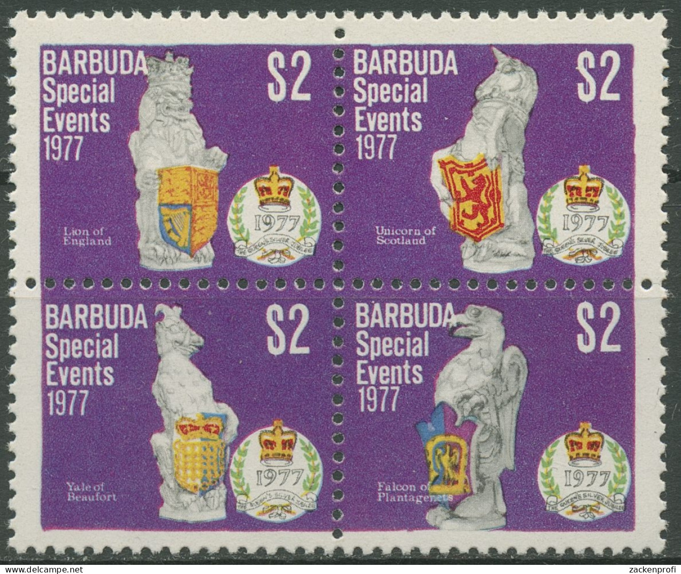 Barbuda 1977 Ereignisse Wappentiere 364/67 ZD Postfrisch - Barbuda (...-1981)