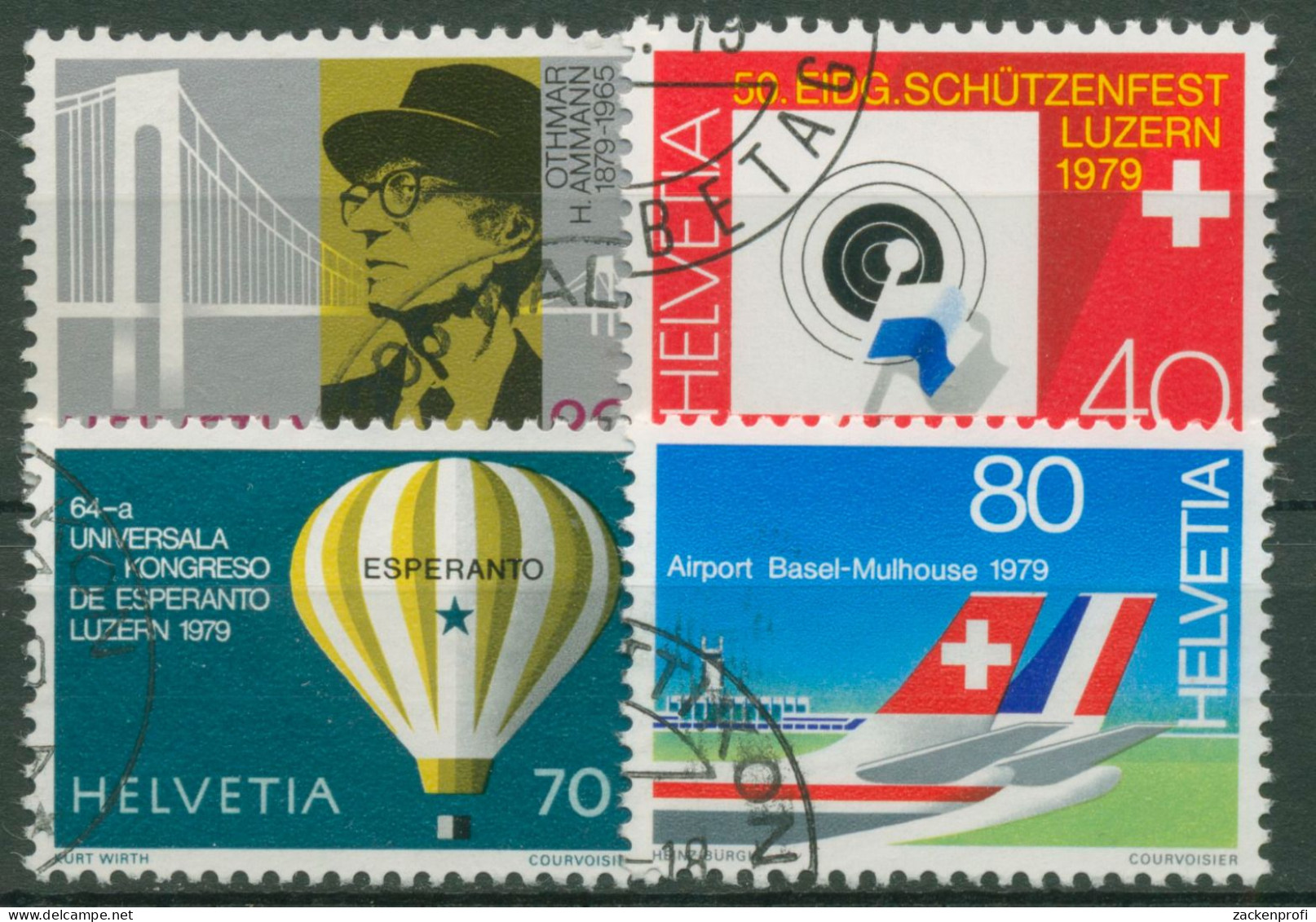 Schweiz 1979 Ereignisse Schützenfest Ballonfahrt Flughafen 1150/53 Gestempelt - Used Stamps