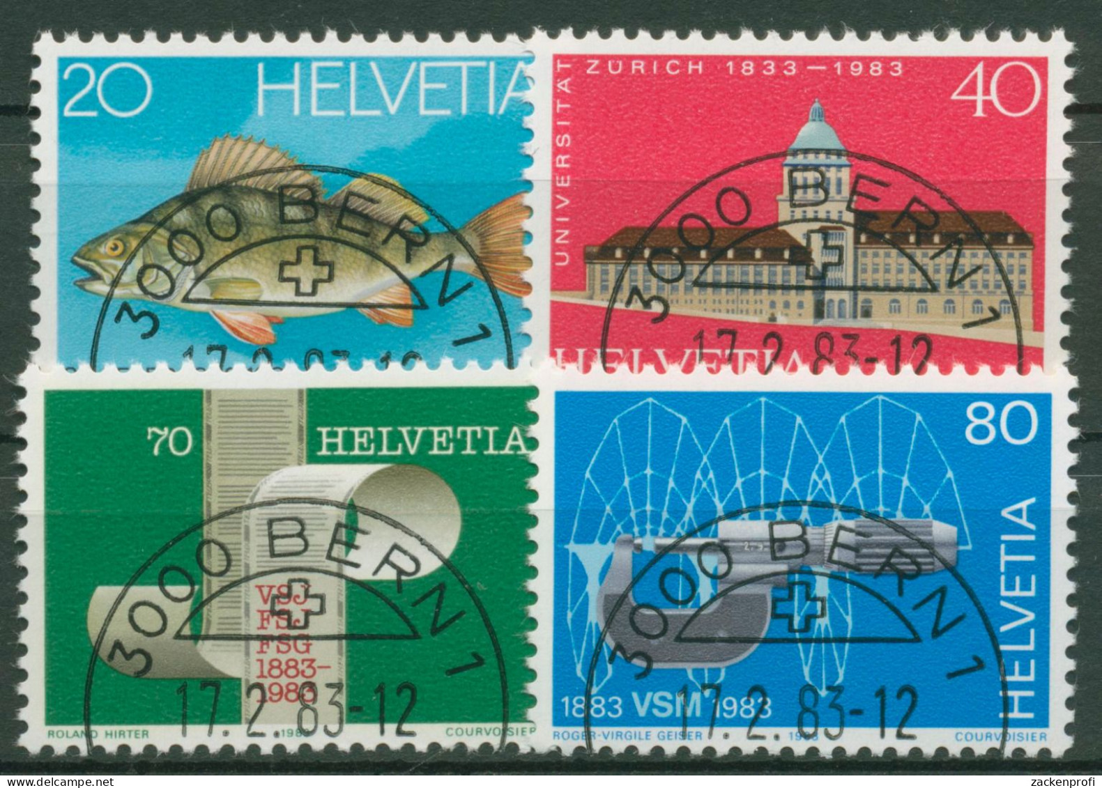 Schweiz 1983 Ereignisse Fischerei Universität Journalisten 1245/48 Gestempelt - Used Stamps
