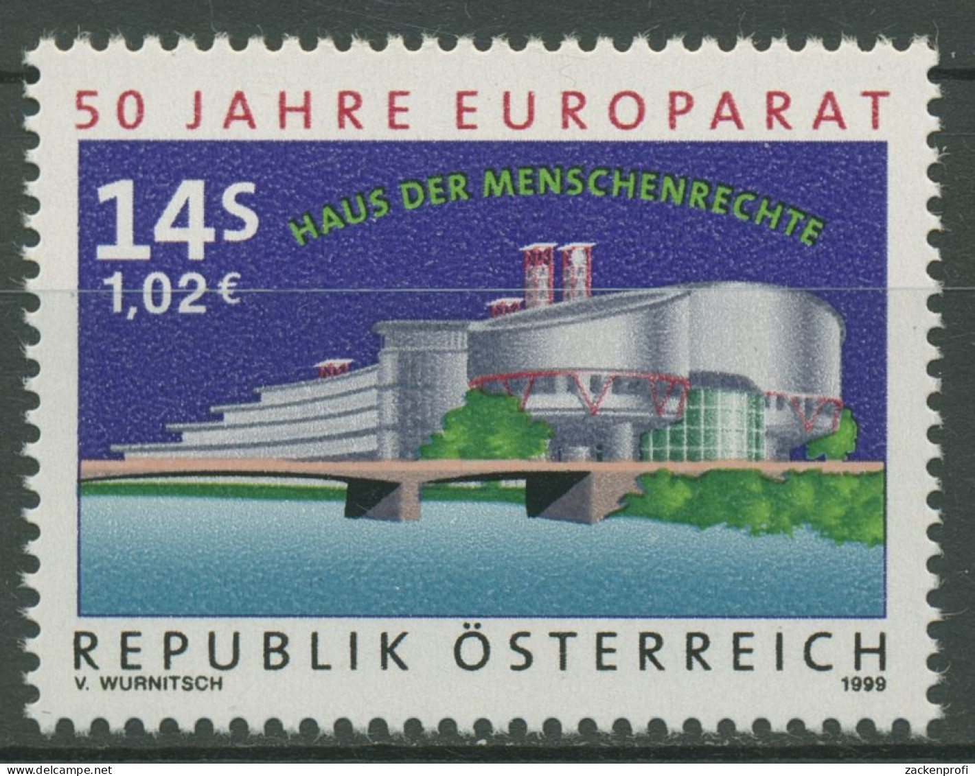 Österreich 1999 Europarat Gebäude Straßburg 2280 Postfrisch - Neufs