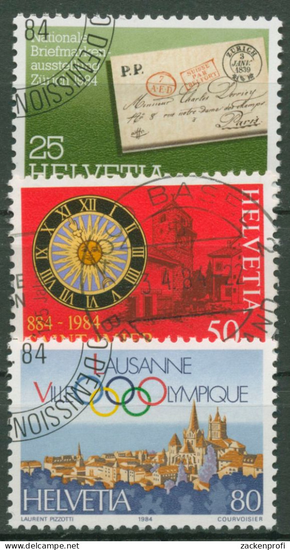 Schweiz 1984 Ereignisse NABA ZÜRI Saint-Imier Olympia IOC 1267/69 Gestempelt - Gebraucht