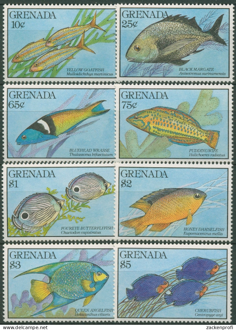 Grenada 1990 Tiere Fische Kofferfisch, Sergeant Major 2151/58 Postfrisch - Grenada (1974-...)