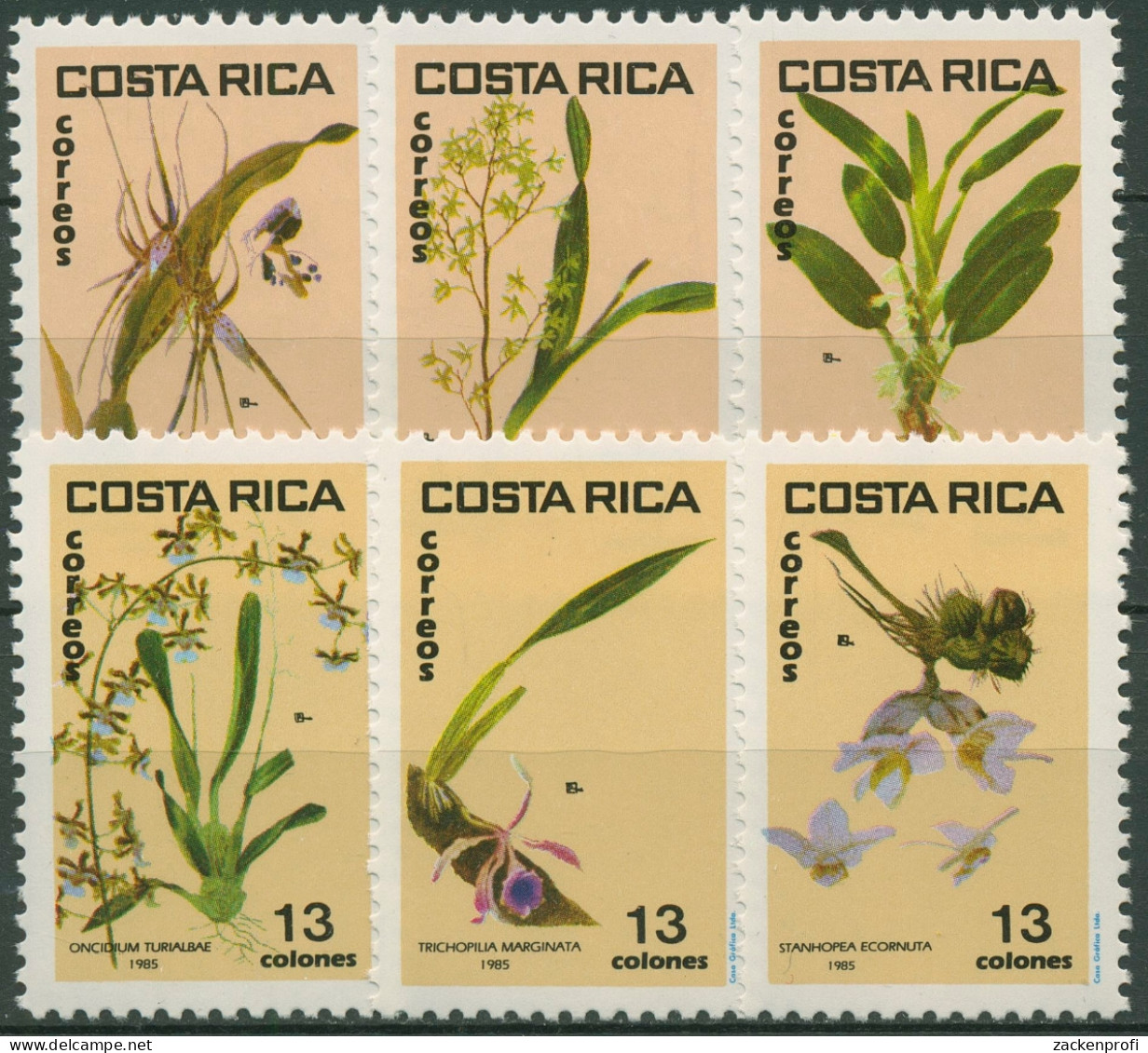 Costa Rica 1985 Pflanzen Blumen Orchideen 1253/58 Postfrisch - Costa Rica