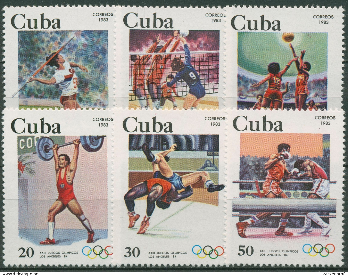 Kuba 1983 Olympia Sommerspiele'84 Los Angeles 2716/21 Postfrisch - Ongebruikt