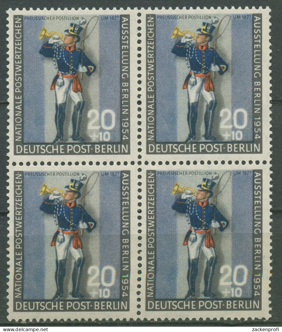 Berlin 1954 Postwertzeichen-Ausstellung, Postillion 120 A 4er-Block Postfrisch - Unused Stamps