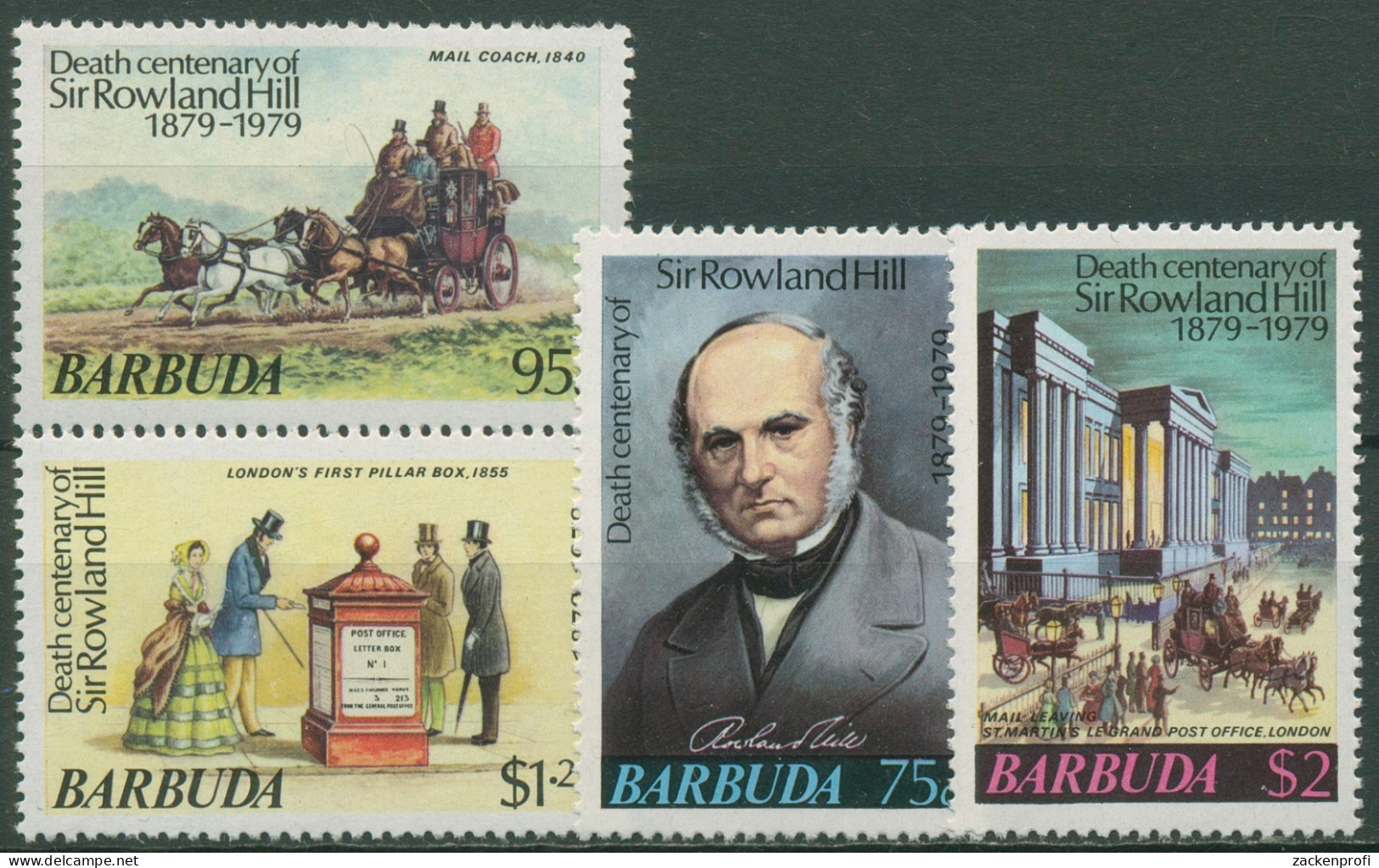 Barbuda 1979 Postmeister Rowland Hill 439/42 Postfrisch - Barbuda (...-1981)