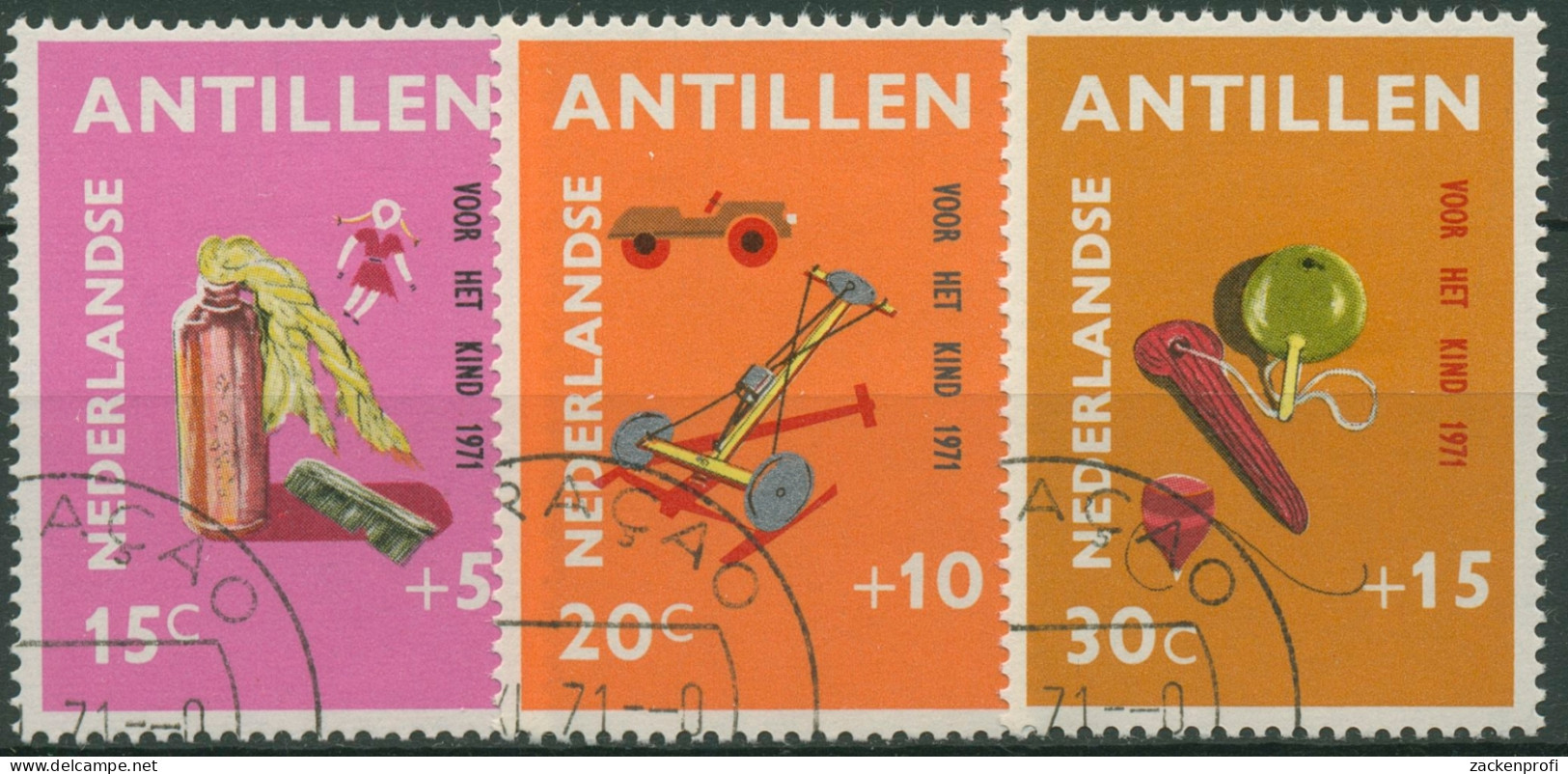 Niederländische Antillen 1971 Voor Het Kind Spielzeug 236/38 Gestempelt - Curaçao, Antilles Neérlandaises, Aruba