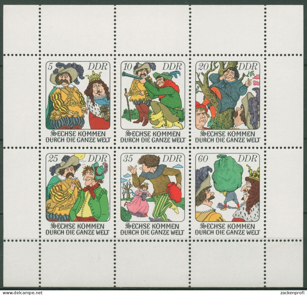 DDR 1977 Märchen Brüder Grimm Kleinbogen 2281/86 K Postfrisch (C96994) - Autres & Non Classés