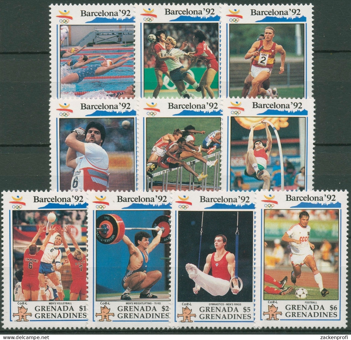 Grenada-Grenadinen 1992 Olympia Sommerspiele Barcelona 1535/44 Postfrisch - Grenade (1974-...)