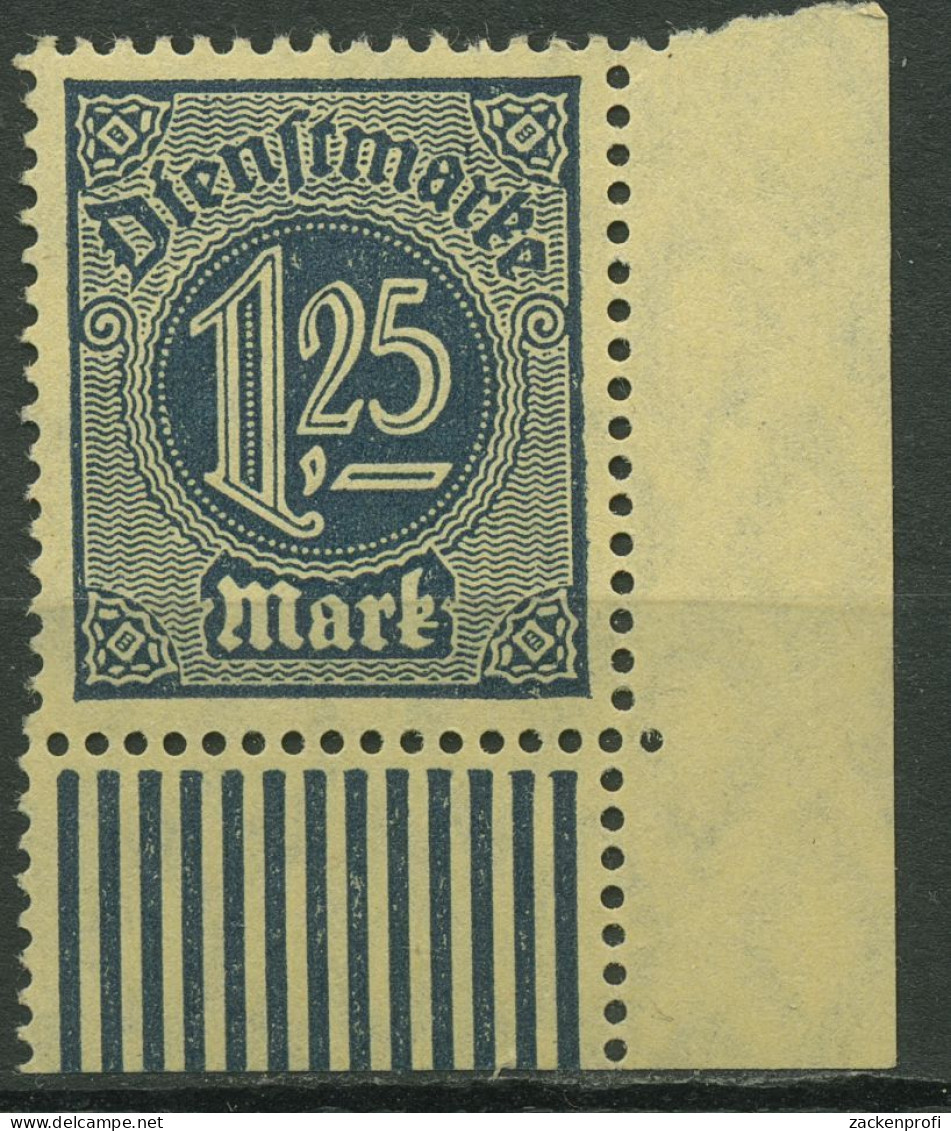 Deutsches Reich Dienst 1920 Walzendruck D 31 W UR Ecke 4 Postfrisch - Service