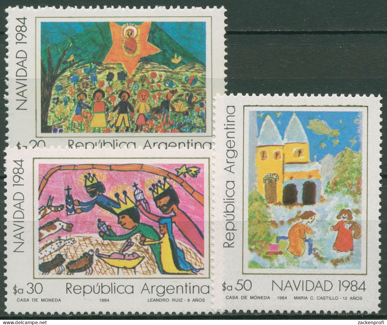 Argentinien 1984 Weihnachten Kinderzeichnungen 1719/21 Postfrisch - Neufs