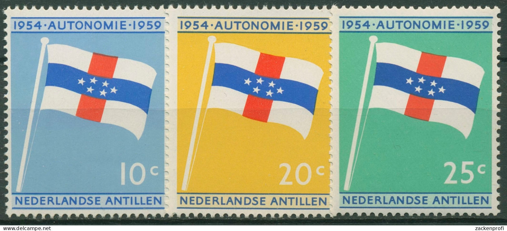 Niederländische Antillen 1959 Autonomie Flagge 99/01 Postfrisch - Curaçao, Antilles Neérlandaises, Aruba