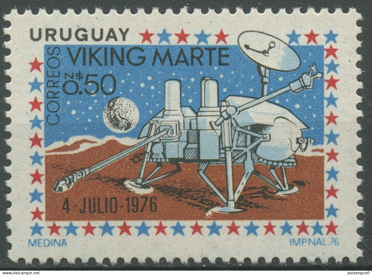 Uruguay 1976 Jahresereignisse Marssonde Viking 1434 Postfrisch - Uruguay
