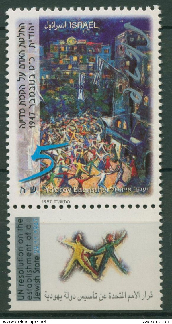 Israel 1997 UNO Gründung D. Jüdischen Staates Gemälde 1442 I Mit Tab Postfrisch - Neufs (avec Tabs)