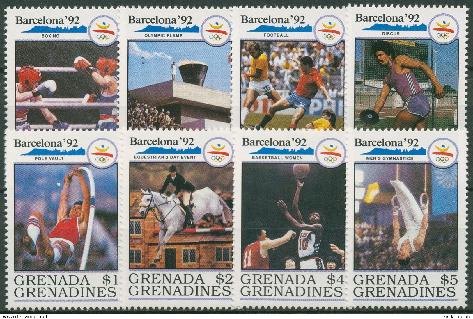 Grenada-Grenadinen 1990 Olympia Sommerspiele'92 Barcelona 1329/36 Postfrisch - Grenada (1974-...)