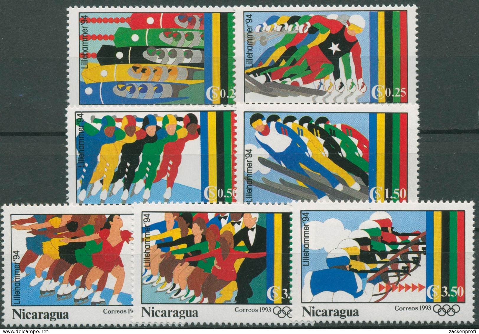 Nicaragua 1993 Olympia Winterspiele Lillehammer 3212/18 Postfrisch - Nicaragua