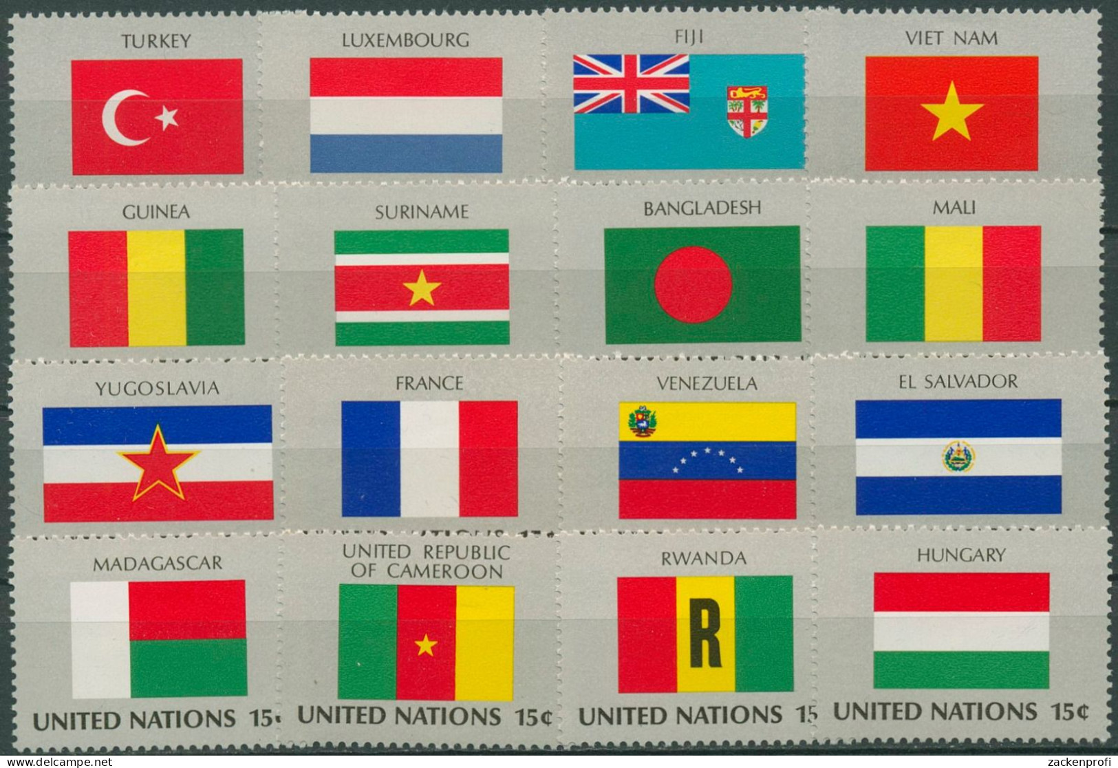 UNO New York 1980 Flaggen Der Mitgliedsstaaten 348/63 Postfrisch - Nuevos