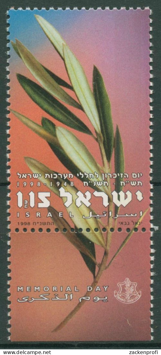 Israel 1998 Gefallenen-Gedenktag Olivenzweig 1461mit Tab Postfrisch - Ungebraucht (mit Tabs)