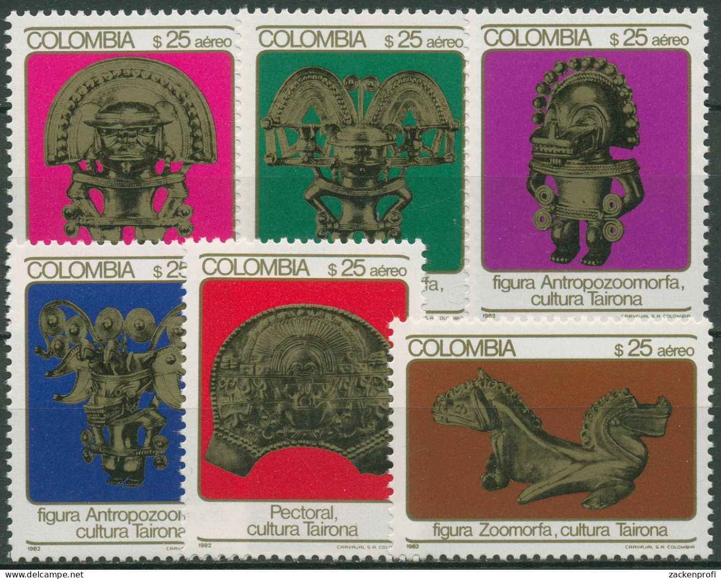 Kolumbien 1982 Kunstgegenstände Tairona-Kultur 1589/94 Postfrisch - Colombie